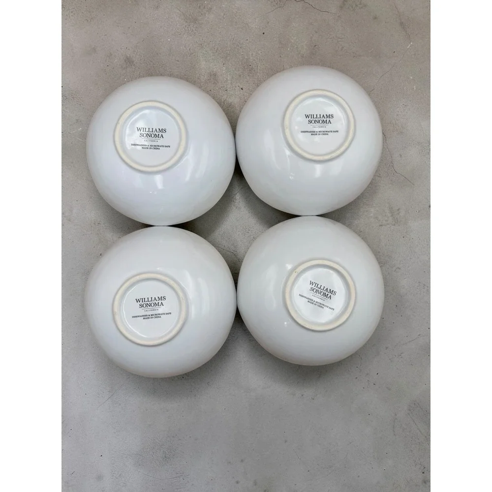Set 4 Williams Sonoma Sugar Pumpkin Bowls Wavy Edge 5.5